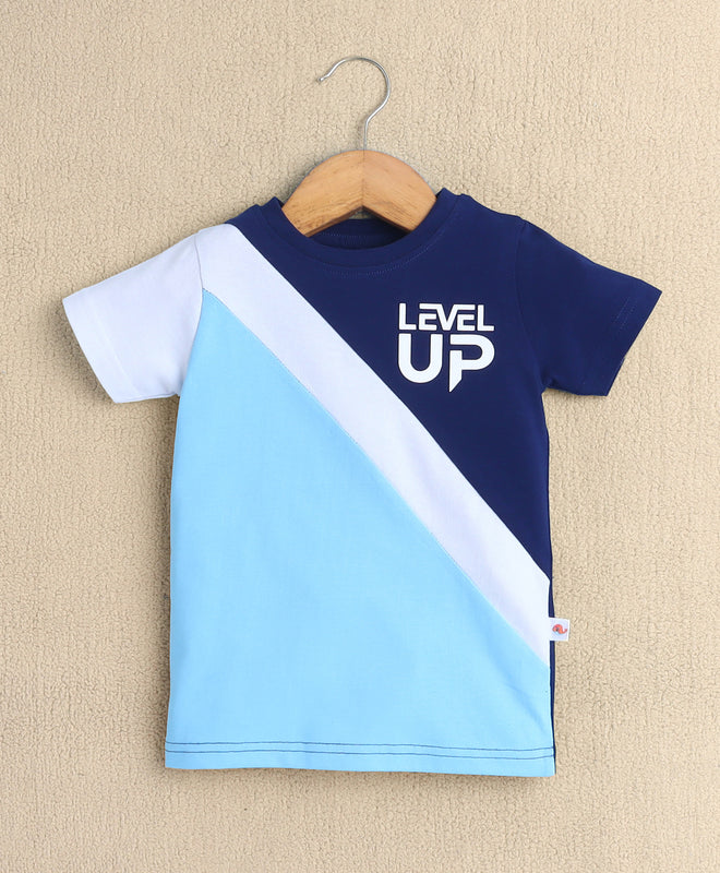 BUMZEE Navy Boys Half Sleeves T-Shirt