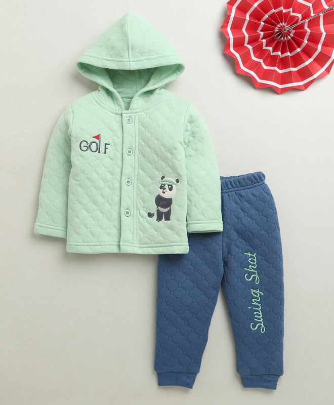 Boys Polyfill Animal Winter Set - Mint Green & Blue