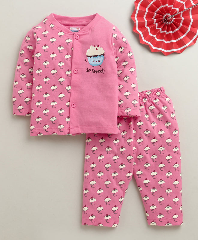 Girls 100% Cotton Graphic Jabla & Pyjama Set - Pink