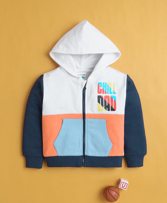 Multi Boys Full Sleeves Cotton Hooded Zipper Sweatshirt