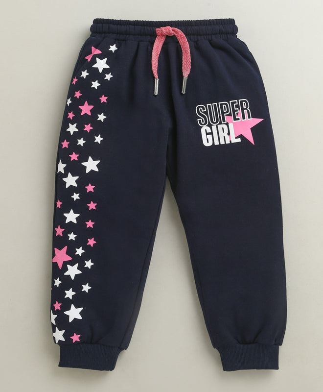 Navy Girls Cotton Jogger