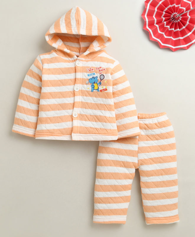 Orange Boys Full Sleeves Polyfill Winter Wear Set