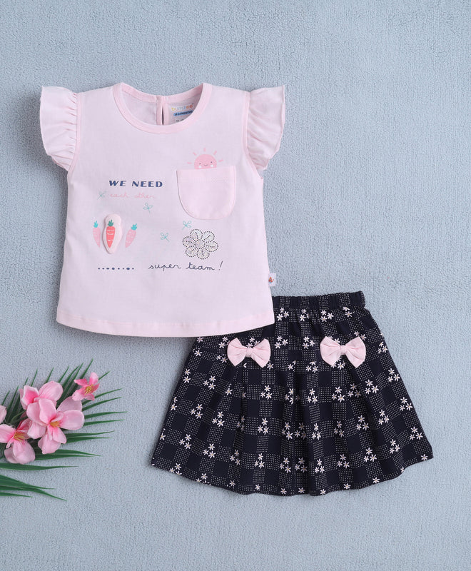 Soft Cotton Top & Skirt Set – Easy Everyday Outfit for Girls | Bumzee