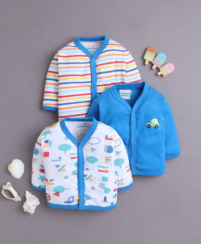 Boys Full Sleeves Jabla Blue & White Pack of 3