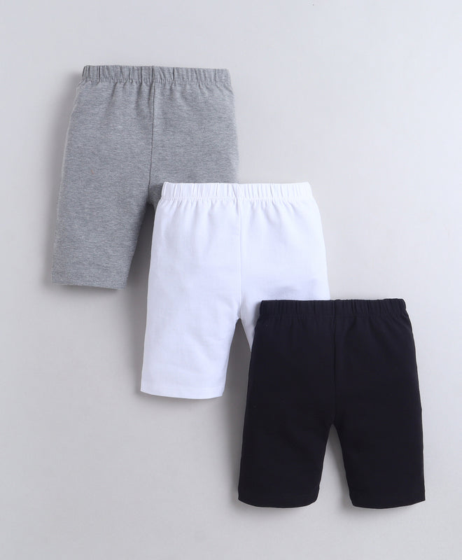 Grey & Black Girls Cotton Cycling Short Pack of 3