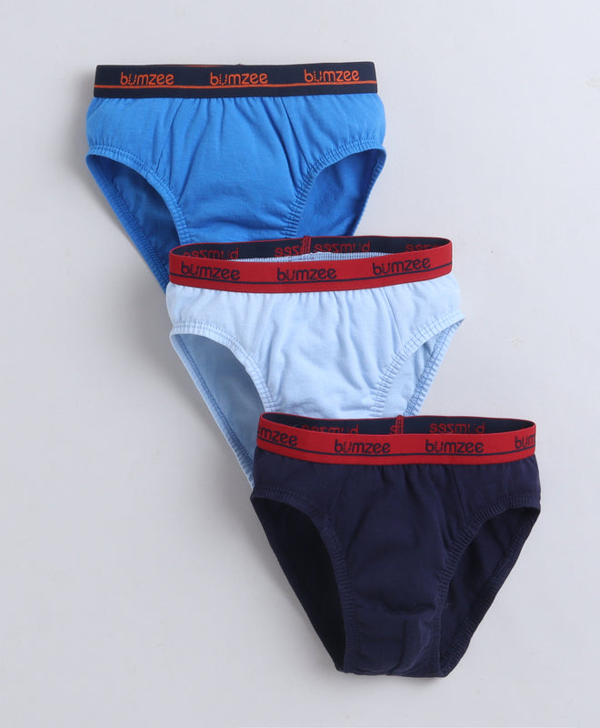 Navy & Blue Boys Compact Cotton Briefs Pack of 3