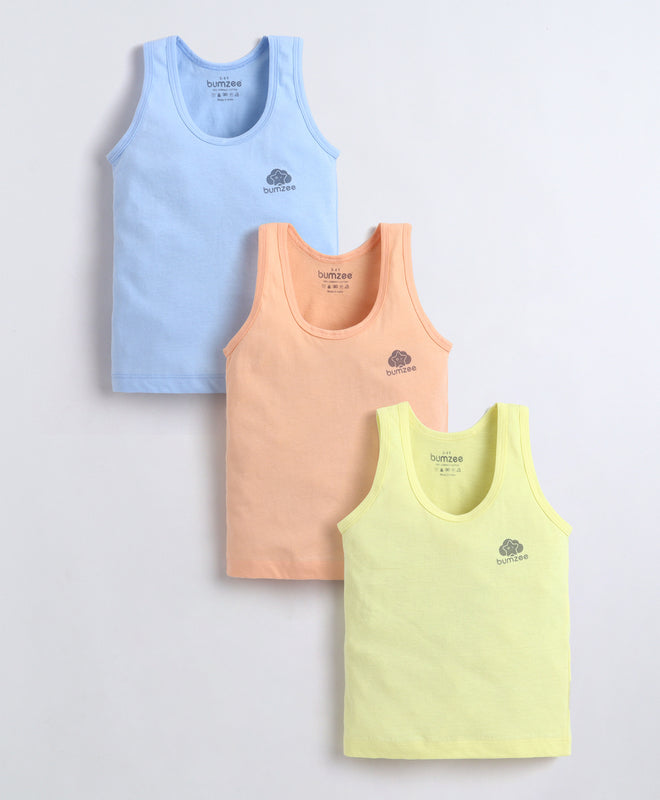 Boys Sleeveless Vest Yellow & Sky Blue Pack of 3