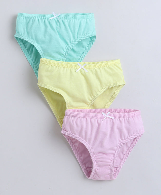 Yellow & Lilac Girls Compact Cotton Panties Pack of 3