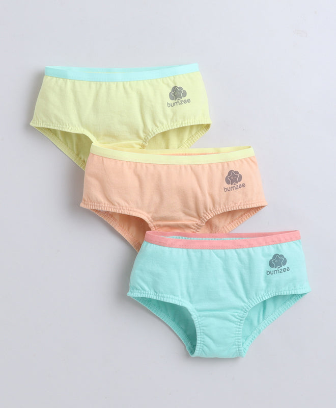 Green & Yellow Girls Compact Cotton Hipster Pack of 3