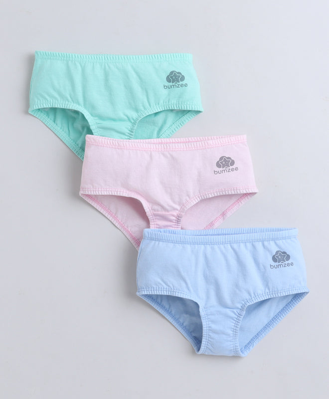Pink & Sky Blue Girls Compact Cotton Hipster Pack of 3