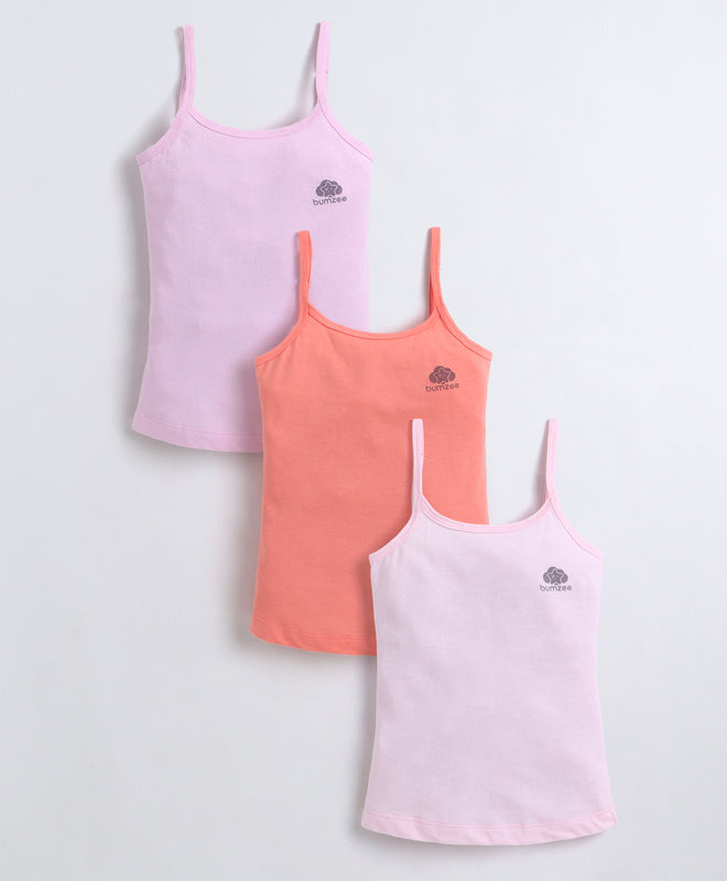 Pink & Lavender Girls Cotton Camisole Slip Pack of 3