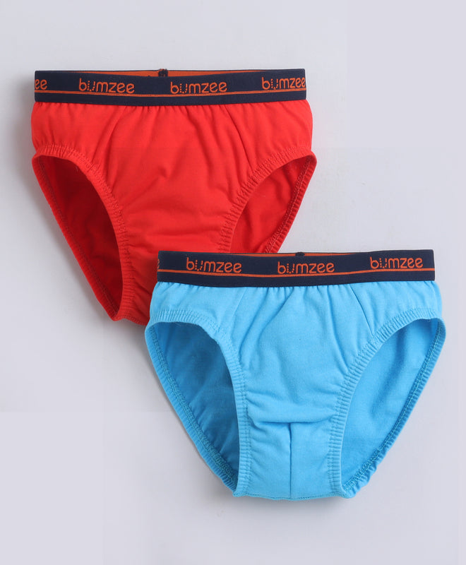 Red & Blue Boys Compact Cotton Briefs Pack of 2