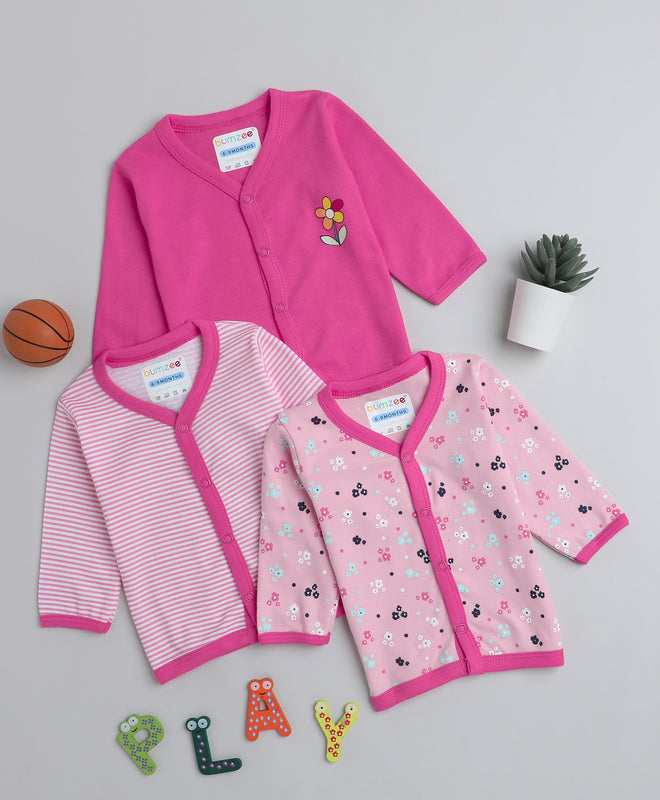 Pink Girls Full Sleeves Jablas Pack Of 3