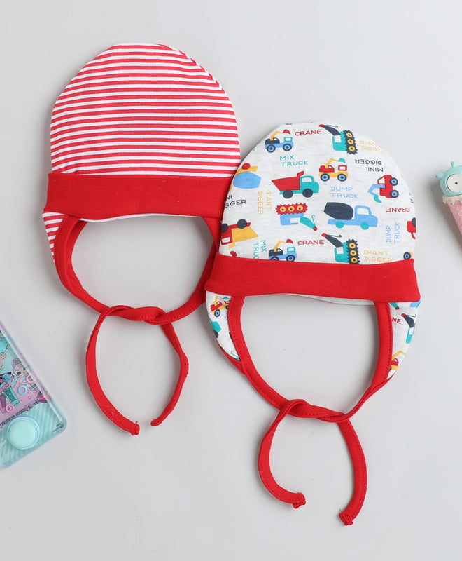 Boys 100% Cotton NA Cap - Red & White