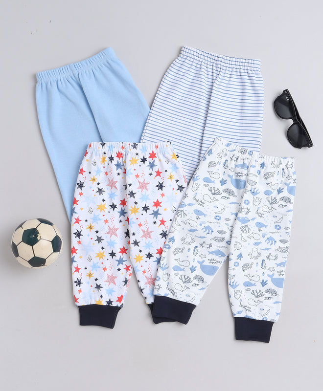 Boys 100% Cotton NA Pyjama - Sky Blue & White