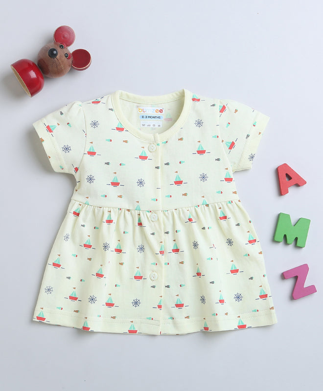 Lemon Girls Half Sleeves Cotton Frock