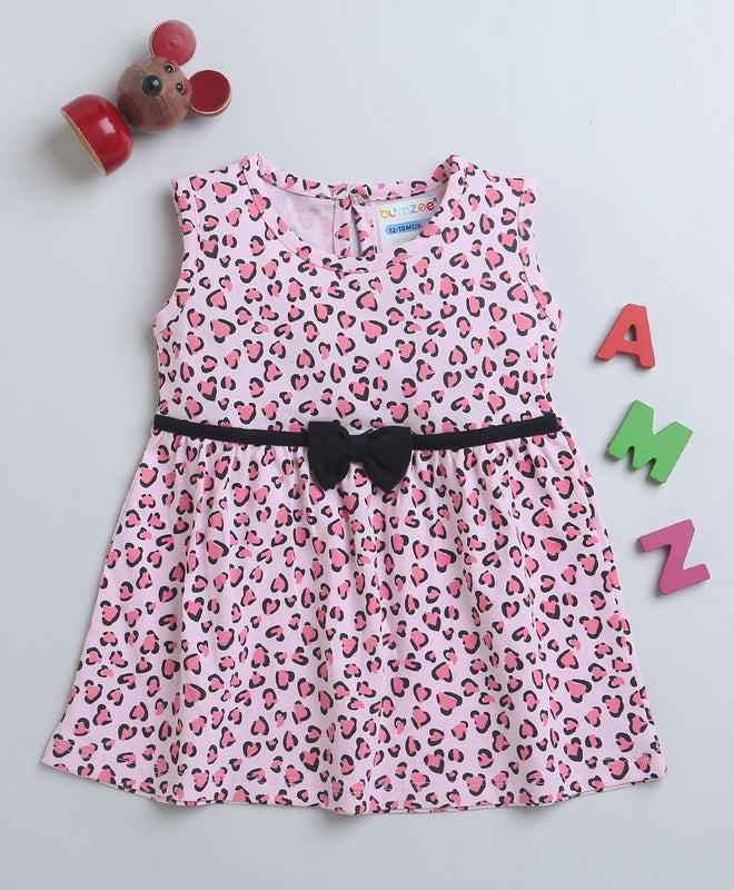 Pink Girls Sleeveless Frock