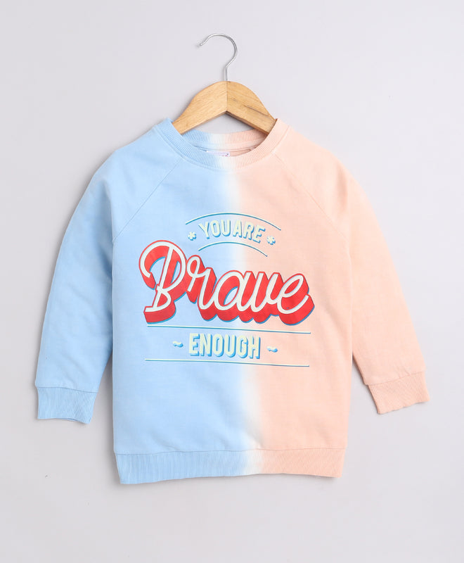 Boys French Terry Tie & Dye Sweatshirt - Blue & Peach