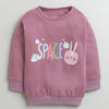 Girls 100% Cotton Space & Bunny Sweatshirt & Jogger Set - Mauve