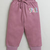 Girls 100% Cotton Space & Bunny Sweatshirt & Jogger Set - Mauve