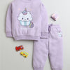 Girls 100% Cotton Cuppy Cake Sweatshirt & Jogger Set - Lavender