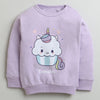 Girls 100% Cotton Cuppy Cake Sweatshirt & Jogger Set - Lavender