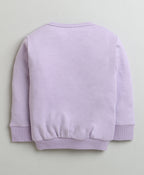 Bumzee Lavender Graphic Print Sweatshirt & Jogger Set, Full Sleeves, 100% Cotton