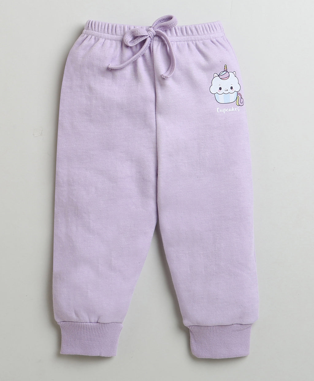 Bumzee Lavender Graphic Print Sweatshirt & Jogger Set, Full Sleeves, 100% Cotton