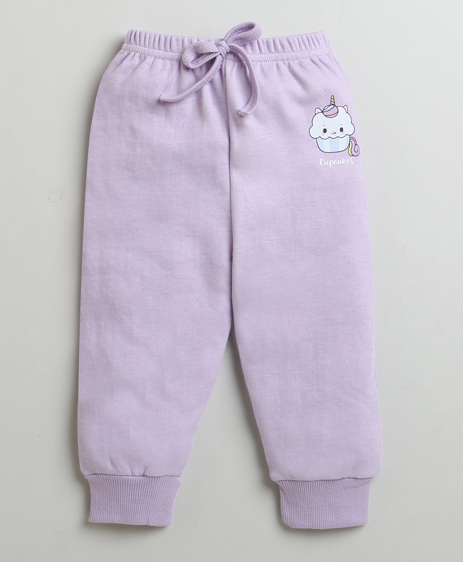 Girls 100% Cotton Cuppy Cake Sweatshirt & Jogger Set - Lavender