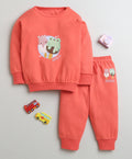 Bumzee Coral Graphic Print Sweatshirt & Jogger Set, Full Sleeves, 100% Cotton