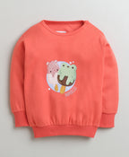 Bumzee Coral Graphic Print Sweatshirt & Jogger Set, Full Sleeves, 100% Cotton
