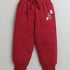 Girls 100% Cotton Panda Sweatshirt & Jogger Set - Maroon