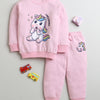 Girls 100% Cotton Unicorn Sweatshirt & Jogger Set - Light Pink