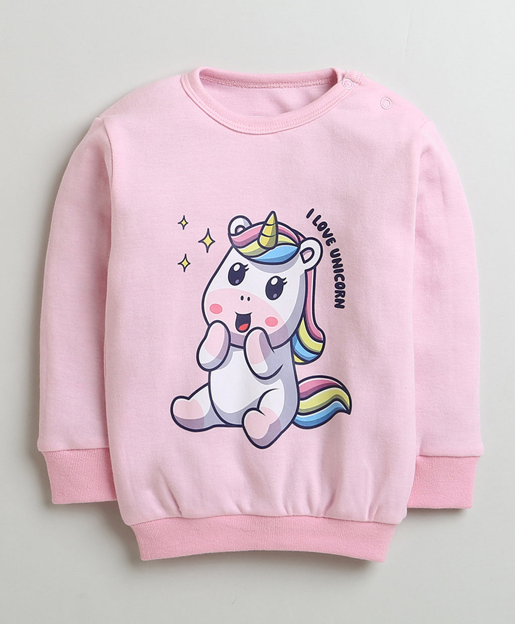 Bumzee Light Pink Animal Print Sweatshirt & Jogger Set, Full Sleeves, 100% Cotton