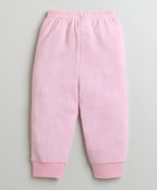 Bumzee Light Pink Animal Print Sweatshirt & Jogger Set, Full Sleeves, 100% Cotton