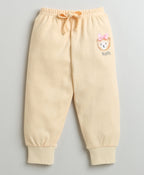 Bumzee Peach Animal Print Sweatshirt & Jogger Set, Full Sleeves, 100% Cotton