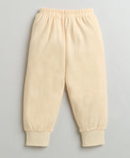 Bumzee Peach Animal Print Sweatshirt & Jogger Set, Full Sleeves, 100% Cotton