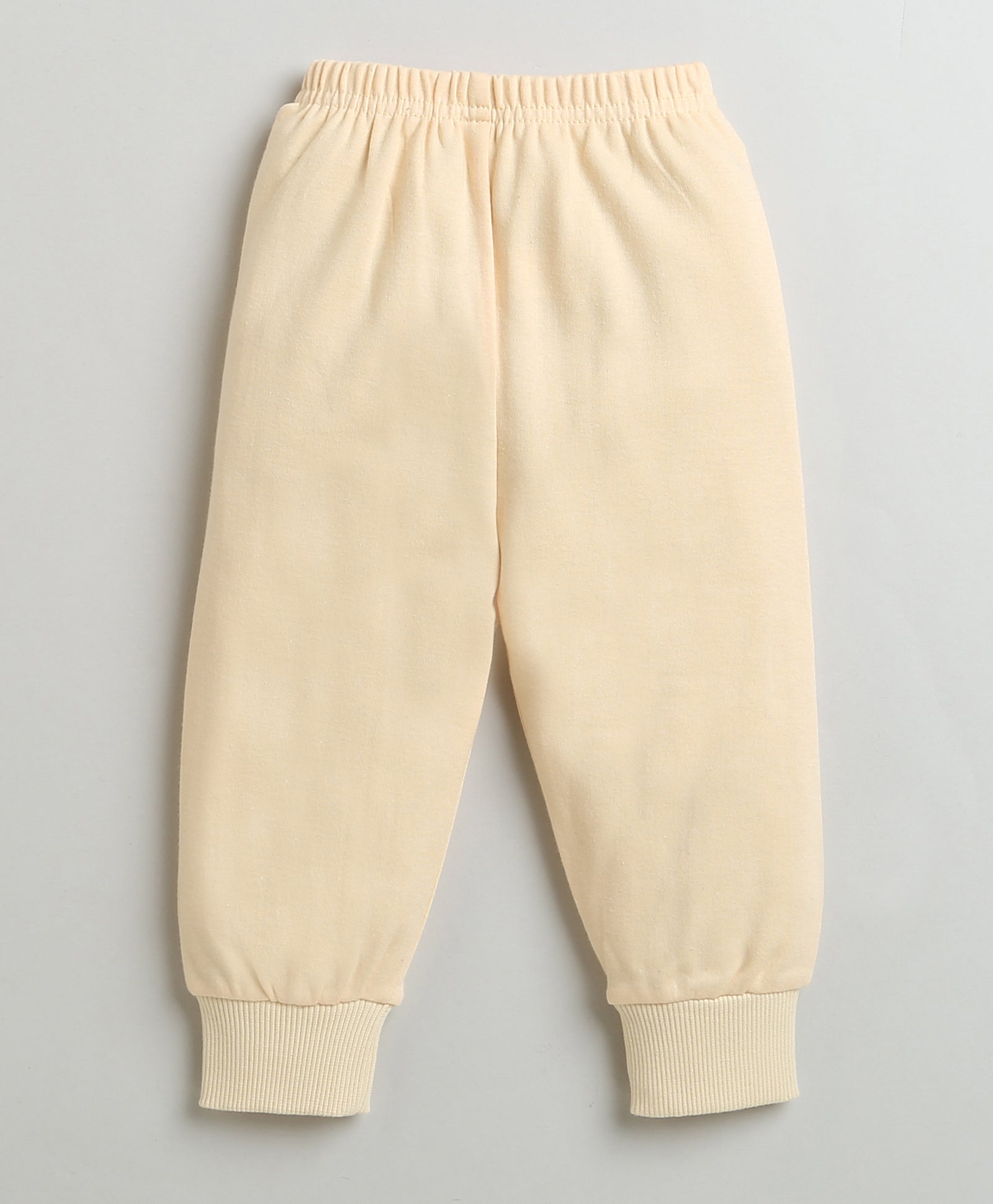 Girls 100% Cotton Teddy Bear Sweatshirt & Jogger Set - Peach