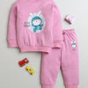 Girls 100% Cotton Bunny Sweatshirt & Jogger Set - Onion Pink