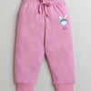 Girls 100% Cotton Bunny Sweatshirt & Jogger Set - Onion Pink