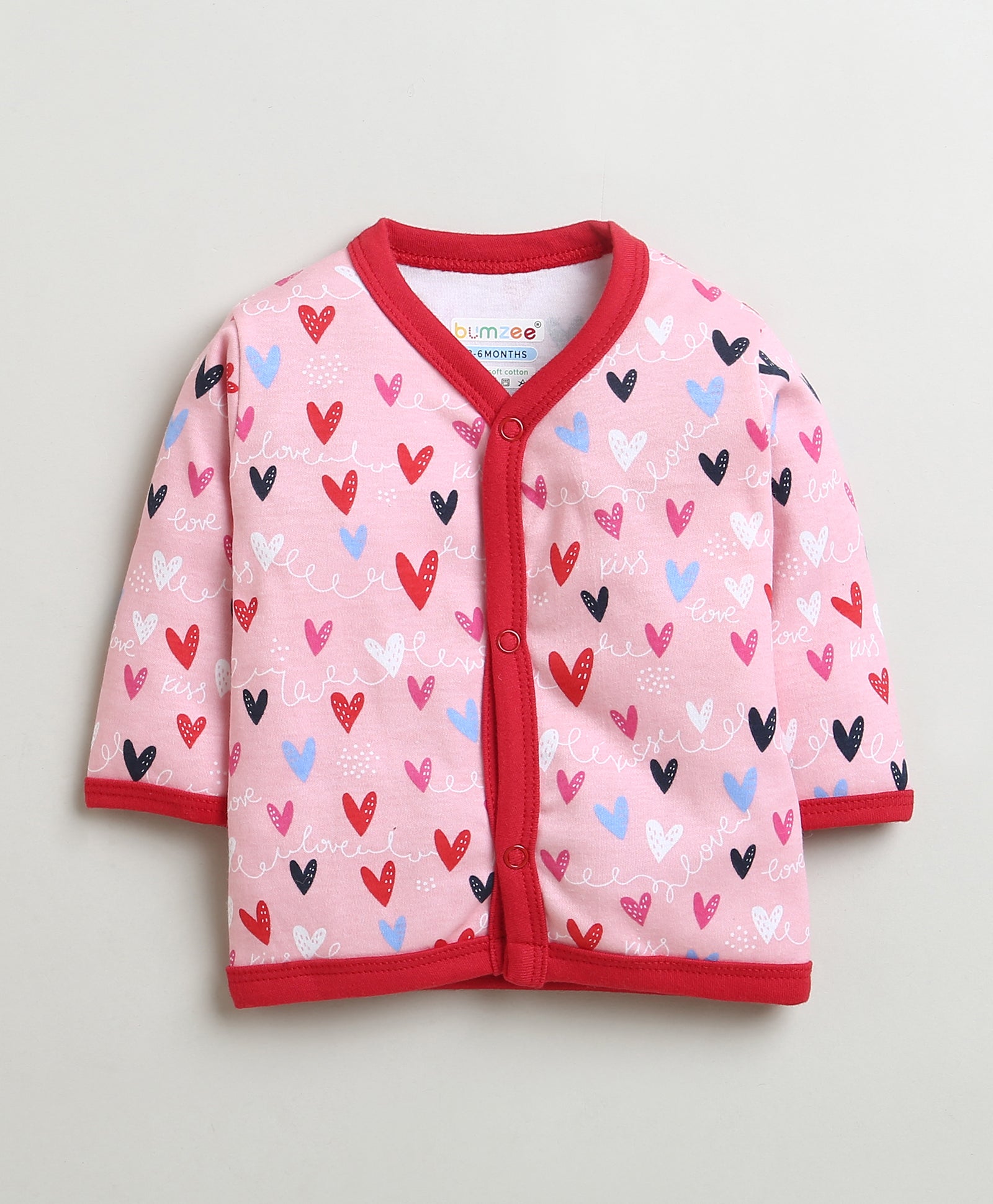 Red & Pink Girls Full Sleeves Cotton Jablas Pack Of 3