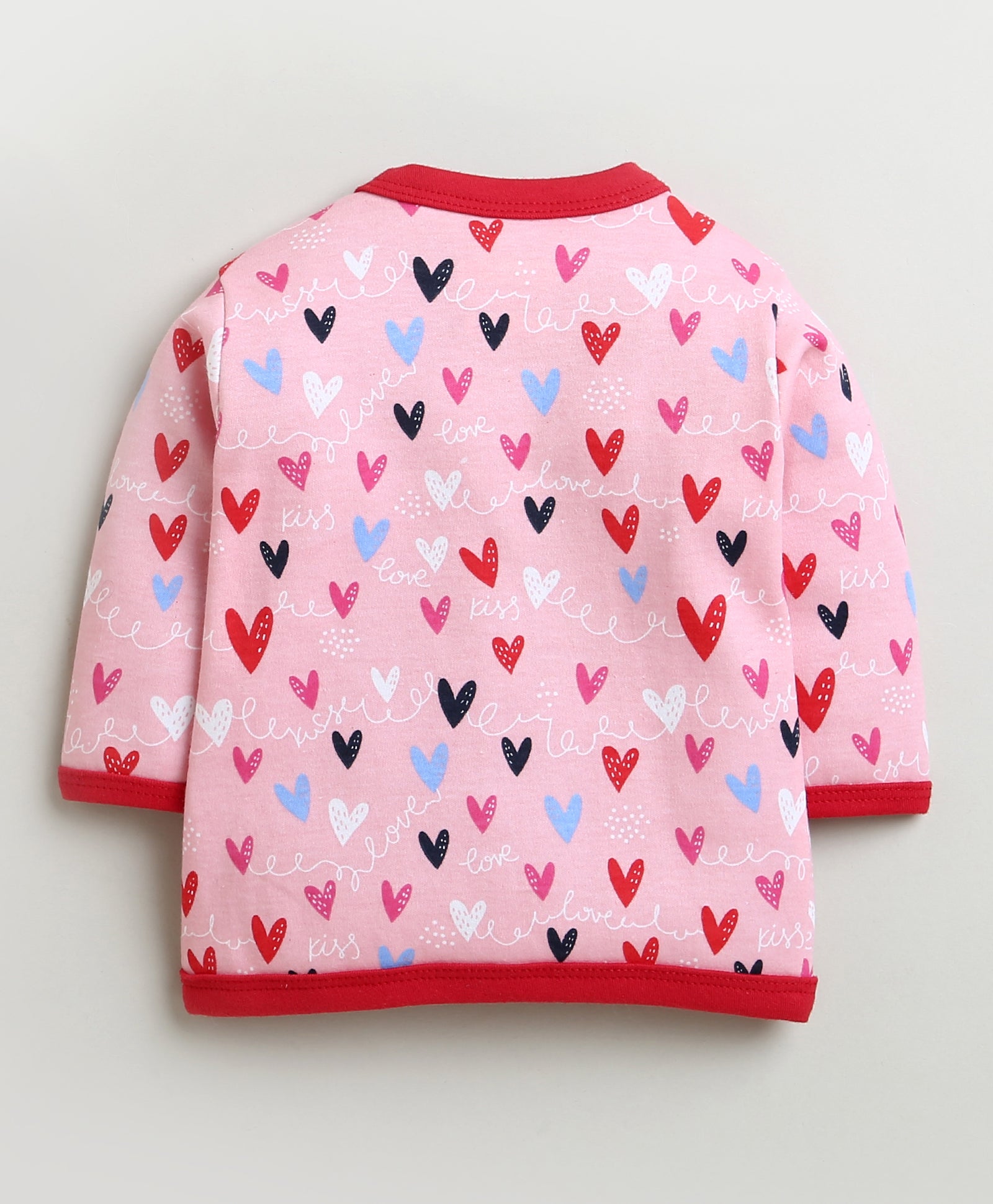 Red & Pink Girls Full Sleeves Cotton Jablas Pack Of 3