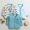 Dusty Blue & White Boys Full Sleeves Cotton Jablas Pack Of 3