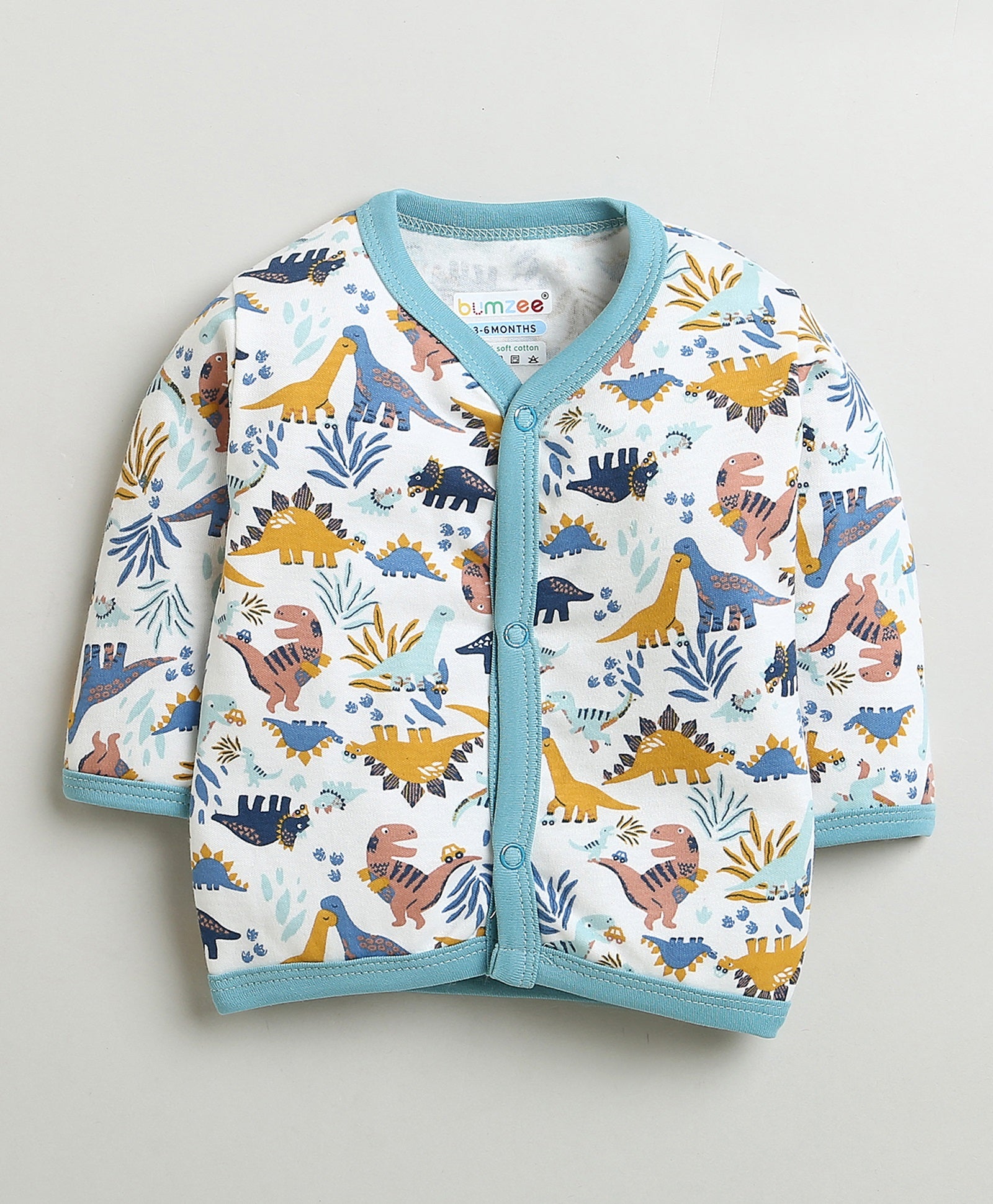 Dusty Blue & White Boys Full Sleeves Cotton Jablas Pack Of 3