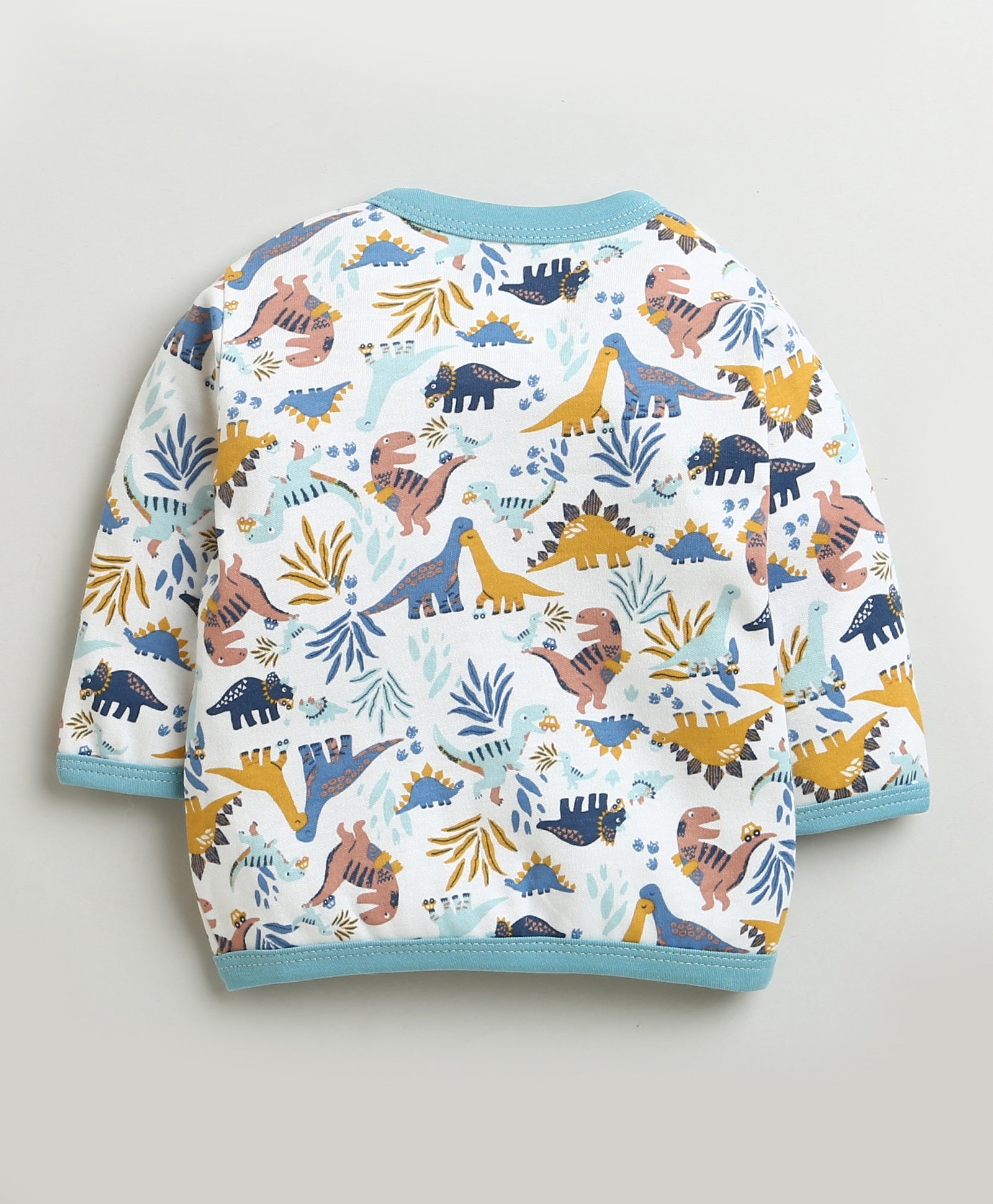Dusty Blue & White Boys Full Sleeves Cotton Jablas Pack Of 3