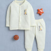 Boys Cotton Blend Solid Thermal Jabla & Jogger Set - Yellow