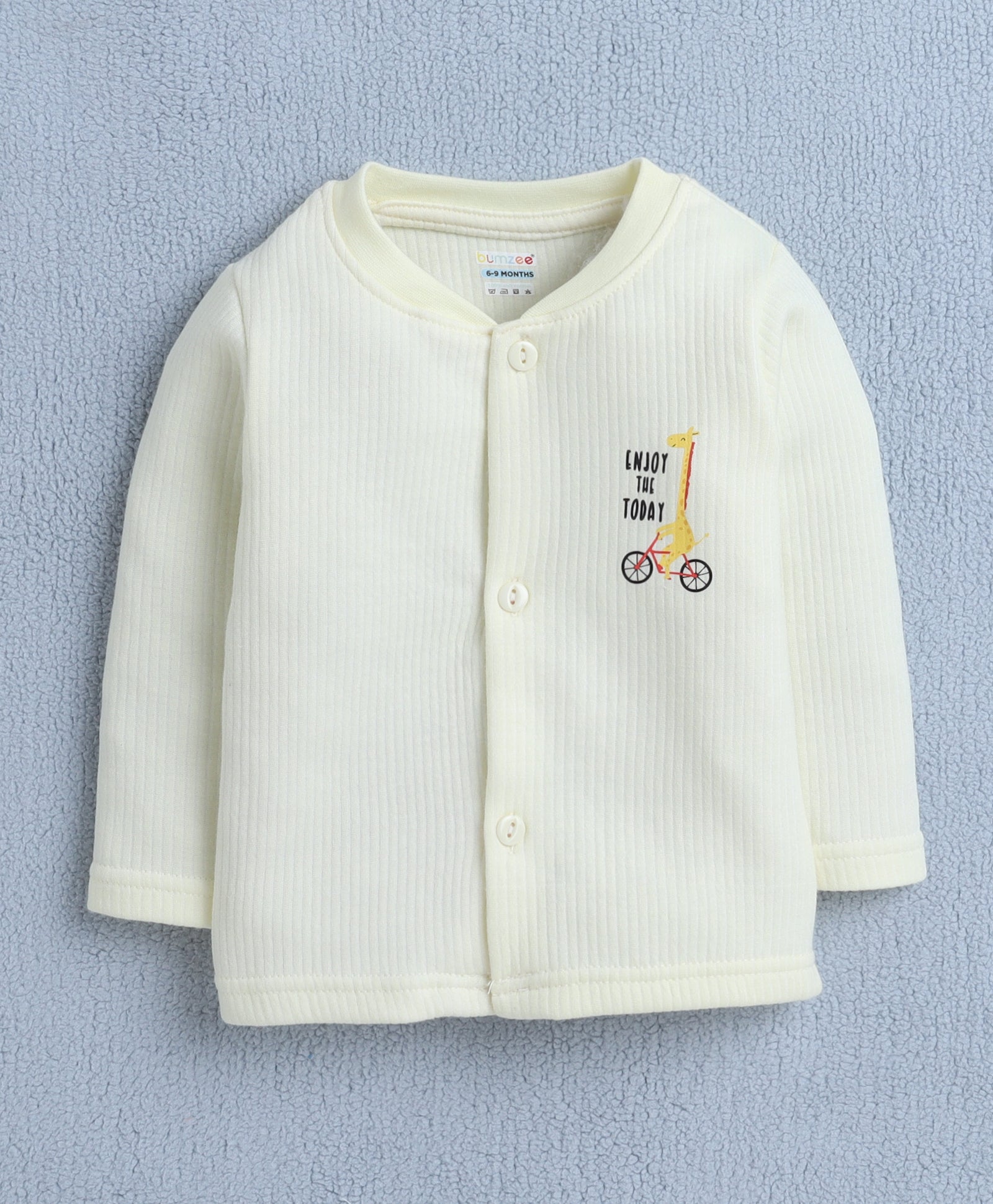 Boys Cotton Blend Solid Thermal Jabla & Jogger Set - Yellow