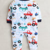 Boys 100% Cotton Vehicle Sleepsuit - Navy & White