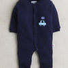 Boys 100% Cotton Vehicle Sleepsuit - Navy & White