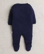 Bumzee Navy & White Graphic Print Sleepsuit, Pack of 3, Full Sleeves, 100% Cotton (Style Peb10044)